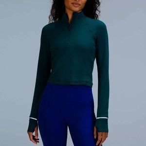 New Lululemon Teal Zip Long-Sleeved Pullover Shirt